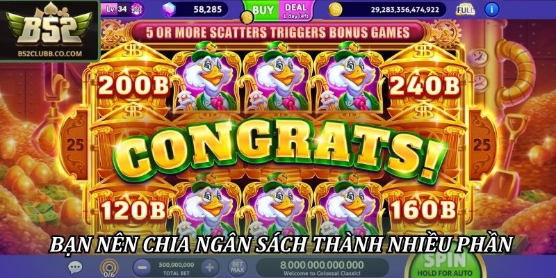 Bạn nên chia ngân sách thành nhiều phần